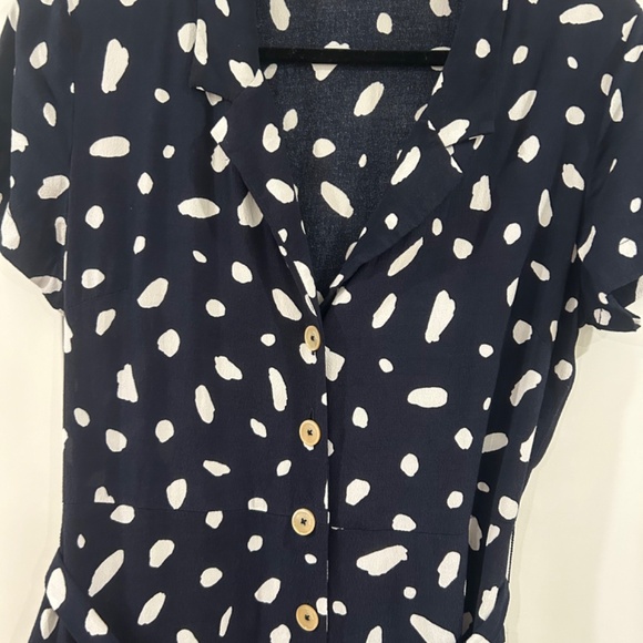 Wilfred Navy and White Spotted Maxi Dress - Picture 4 of 5